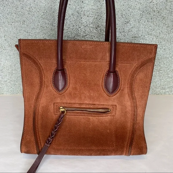 Celine Medium Phantom Medium Luggage Tote Brown Suede - Picture 3 of 16